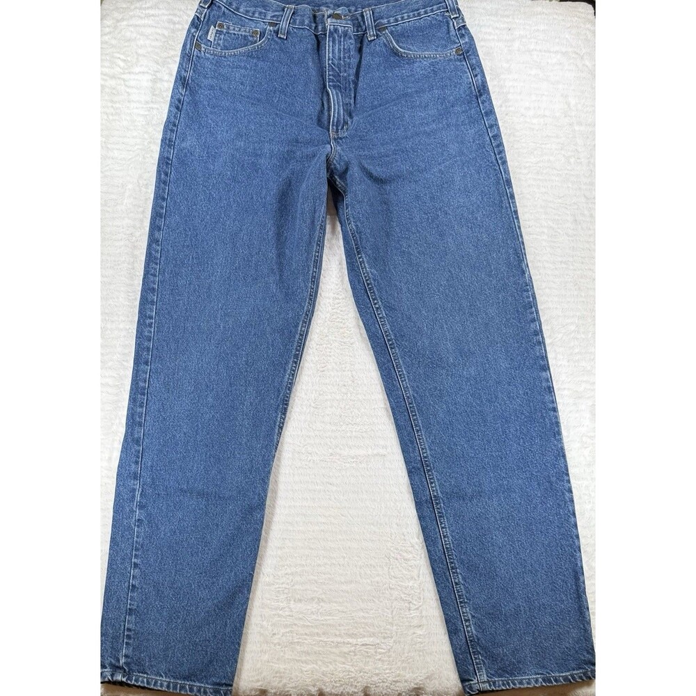 Carhartt B17DST Relaxed Fit Tapered Leg Jeans Mens 38x36 Blue Denim Work